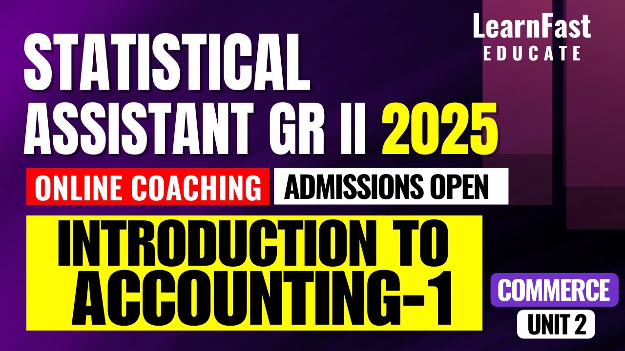 STATISTICAL ASSISTANT | COMMERCE | PSC | LearnFast Educate