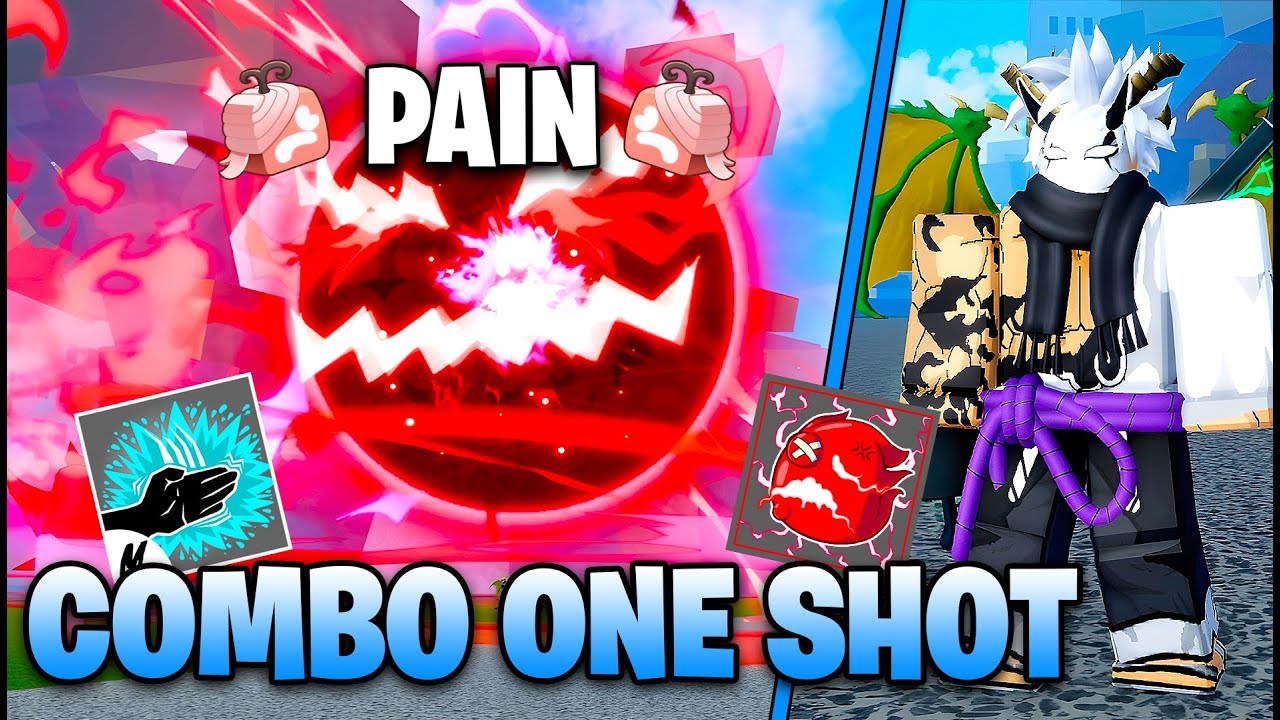 PAIN IS BROKEN!!! MELHOR COMBO DE PAIN E SHARKMAN REWORK ONE SHOT NO BLOX FRUITS