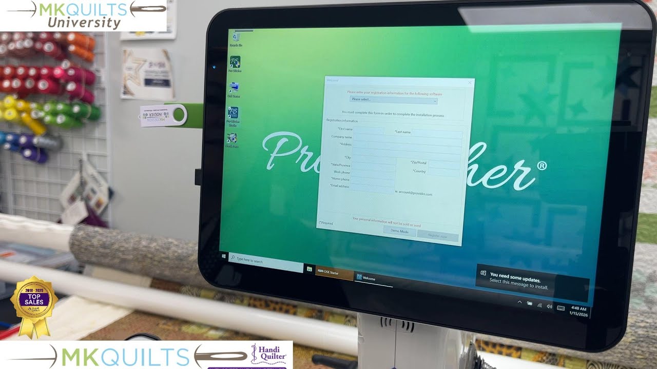 Activating Pro-Stitcher Designer on the TPC-12 Tablet on our Infinity 28 w/PS Connect-0897 (part 02)