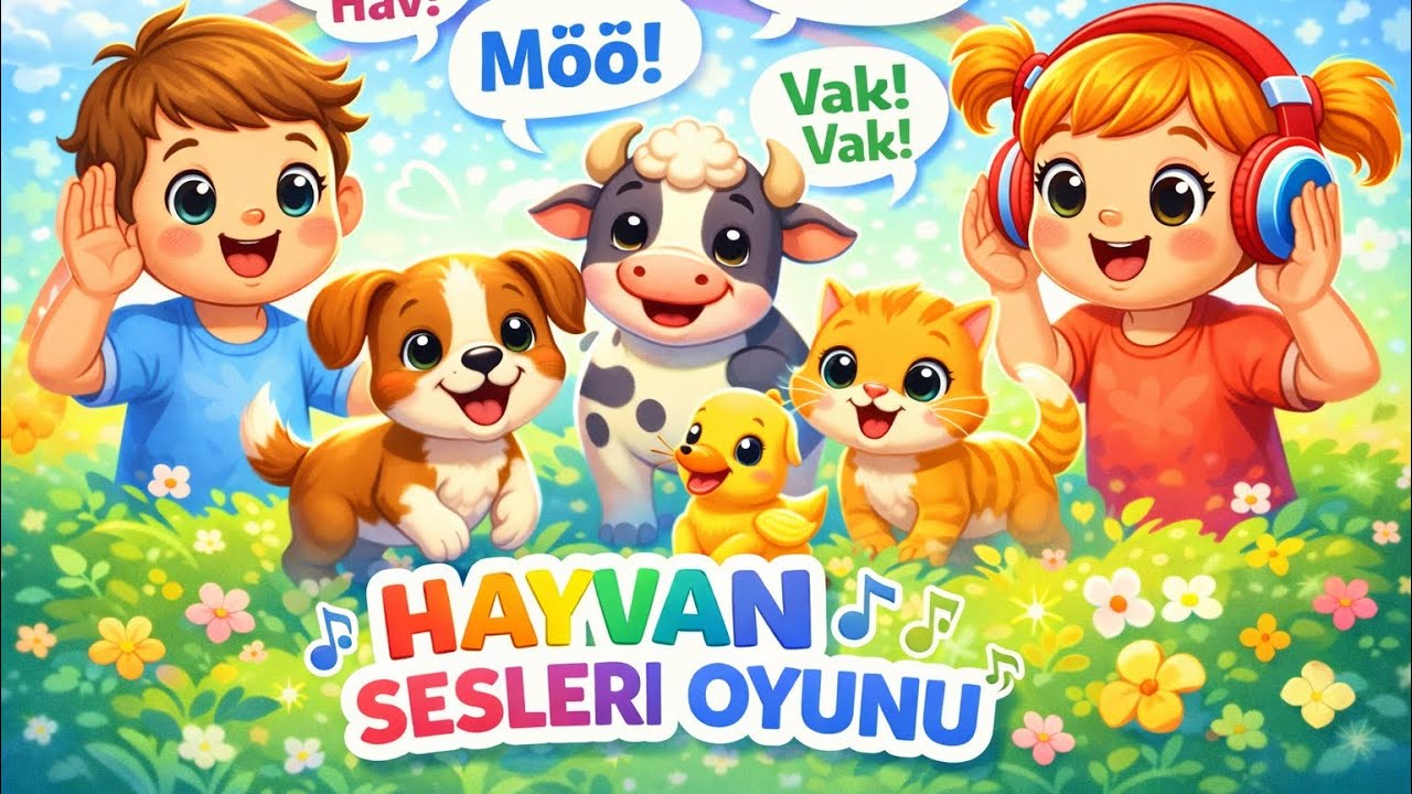 Hayvan Sesleri Oyunu 🐶🐱🐮🦆 | Çocuklar İçin Eğitici ve Eğlenceli Video