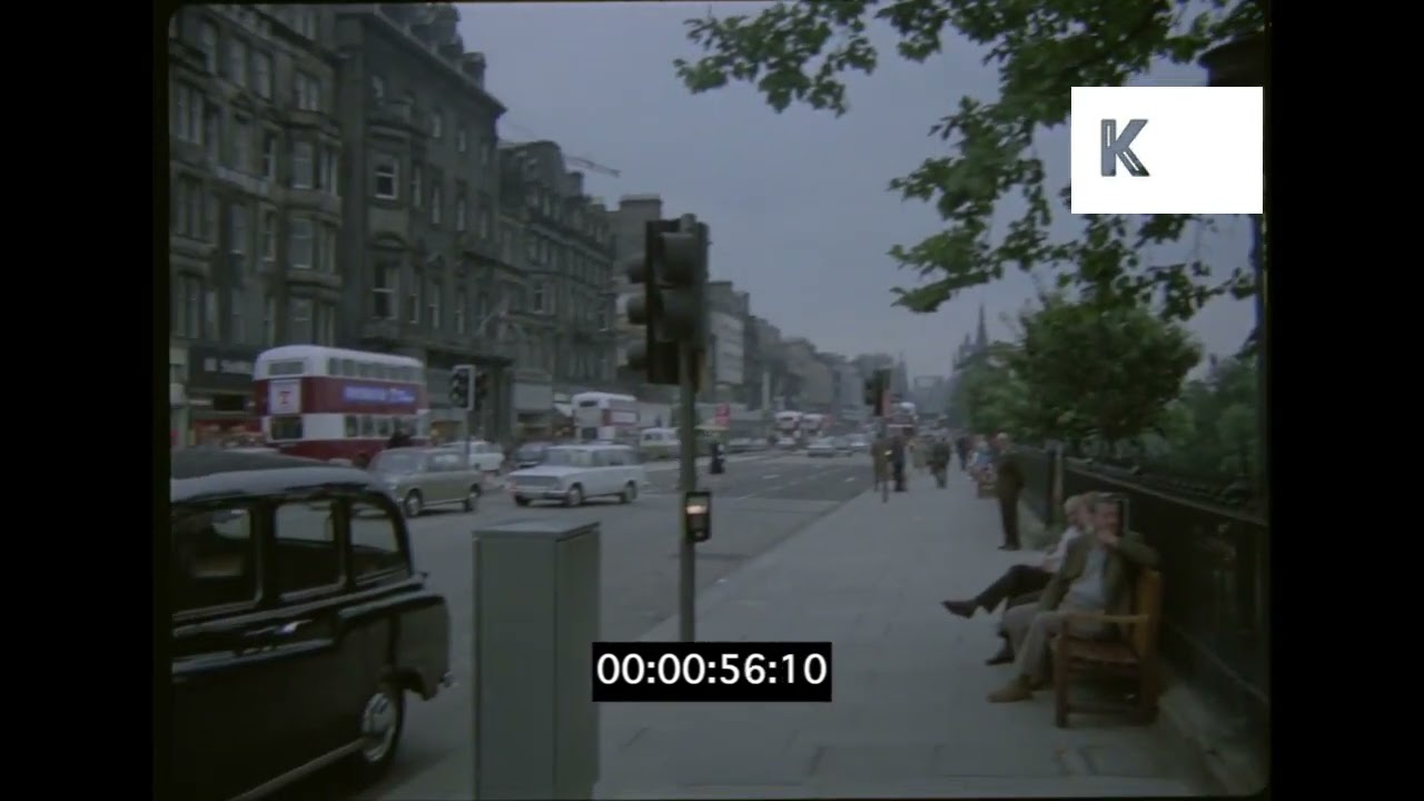 1960s, 1970s Edinburgh, Scotland, Edinburgh Castle and Princes Street, 35mm