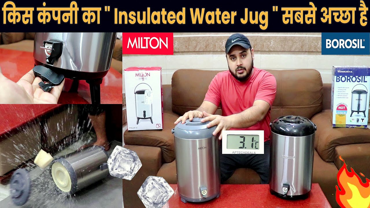 Which Insulated Water Jug is Best🤔 Milton vs Borosil🔥 Stainless Steel Water Jug Review/Hot/Cold/Test