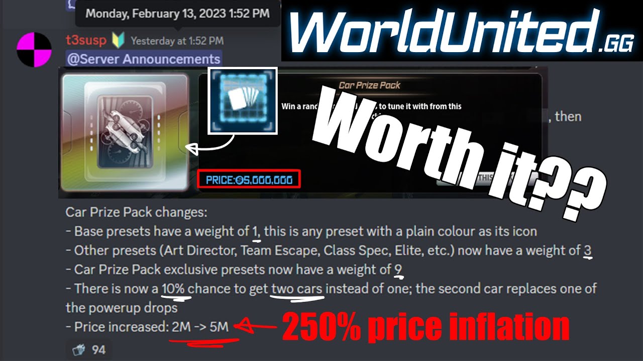 Need For Speed World (World United.gg) Car Prize Pack 2023 Update