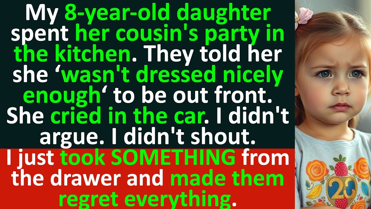My 8-year-old was made to spend the kids party in the KITCHEN because her dress wasn’t nice enough…