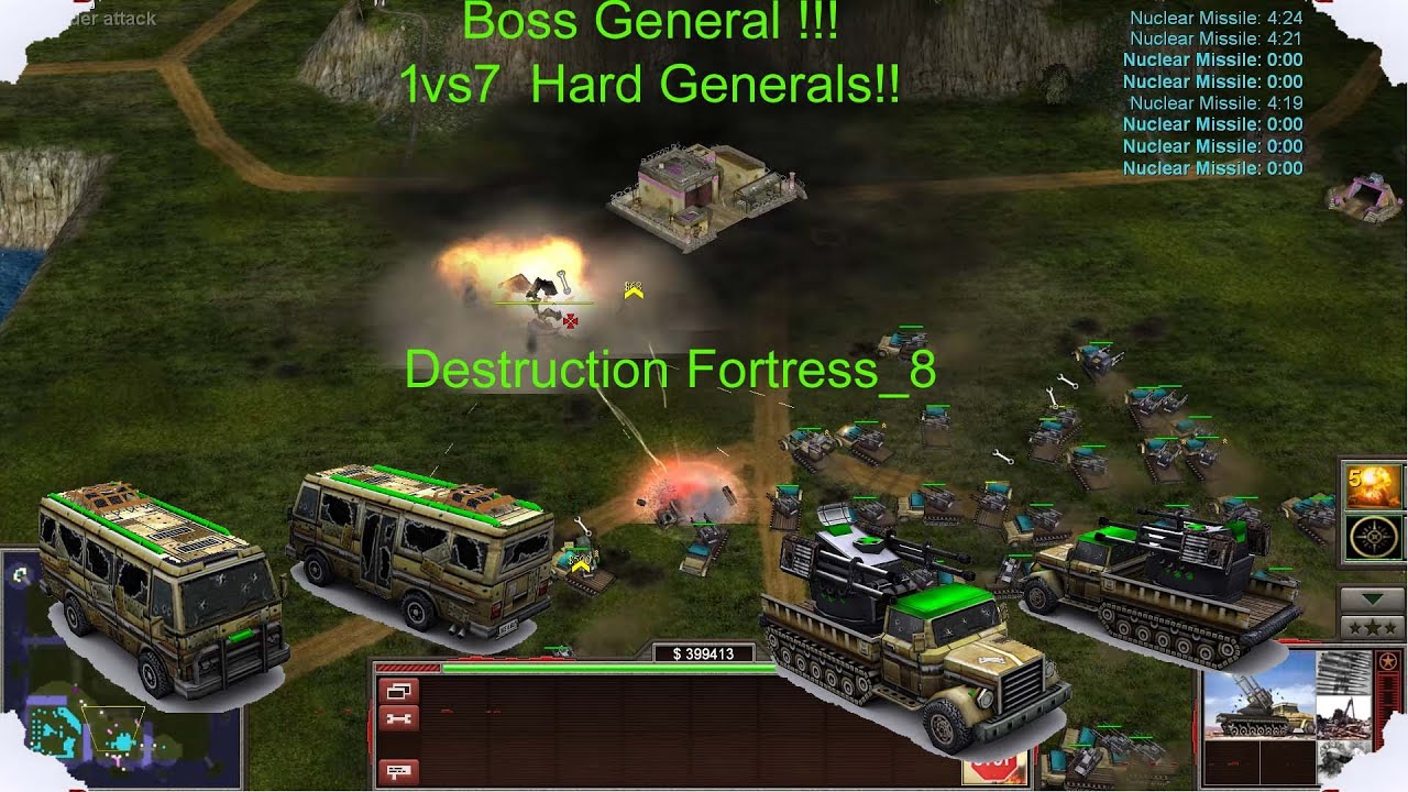 Boss General 1 vs 7 Hard Generals. (Destruction Fortress_8)