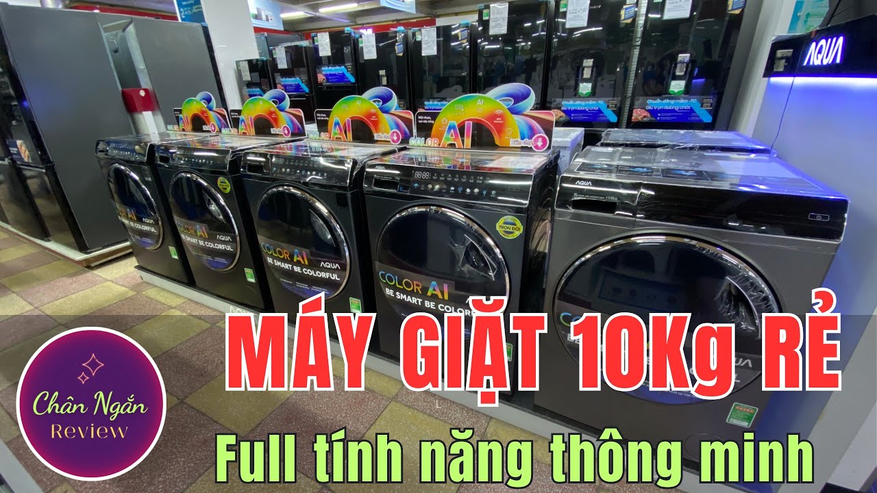 Máy giặt Aqua 10Kg AQD DDW1000J BK Cao cấp tự động phân bổ nước giặt nước xả