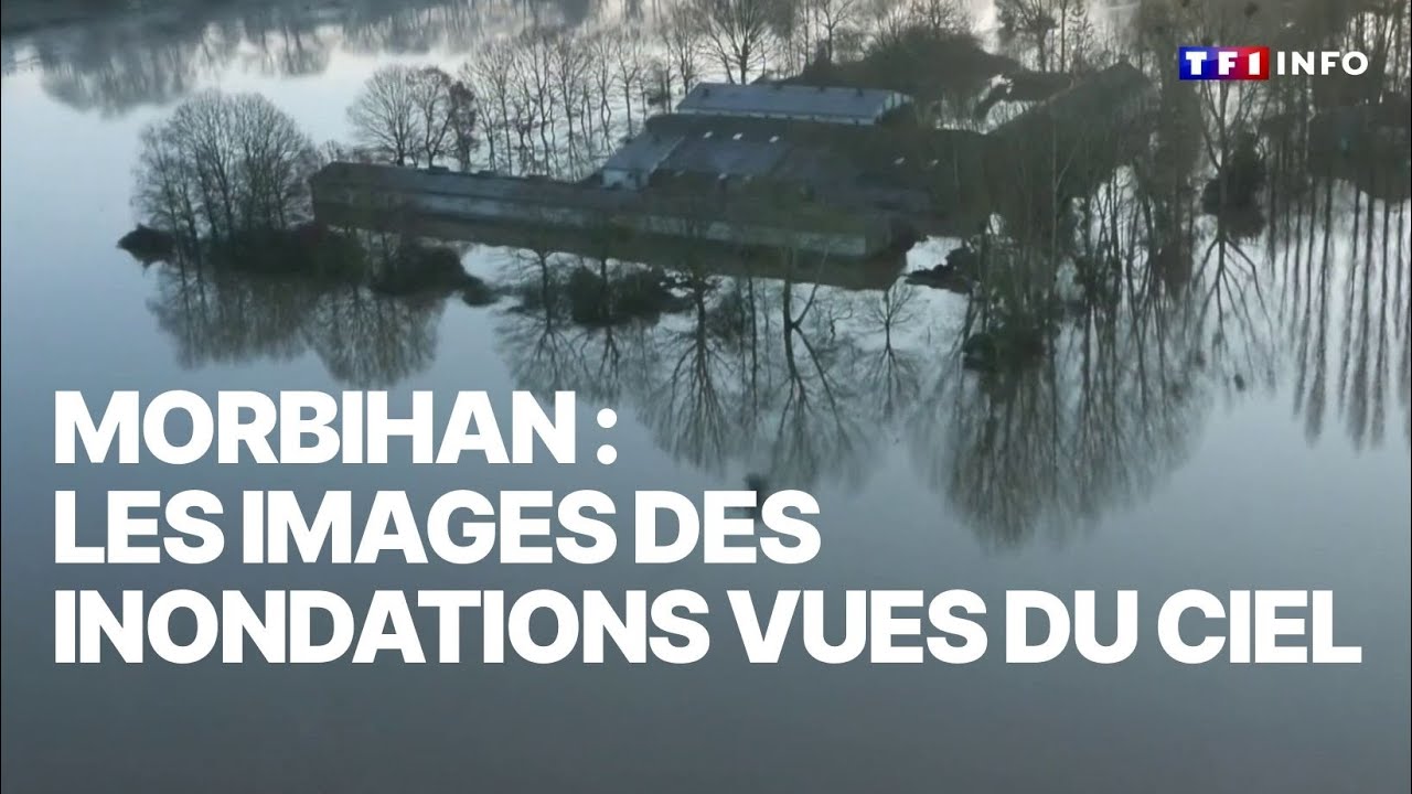 Les images aériennes qui montrent l'ampleur des inondations dans le Morbihan｜TF1 INFO