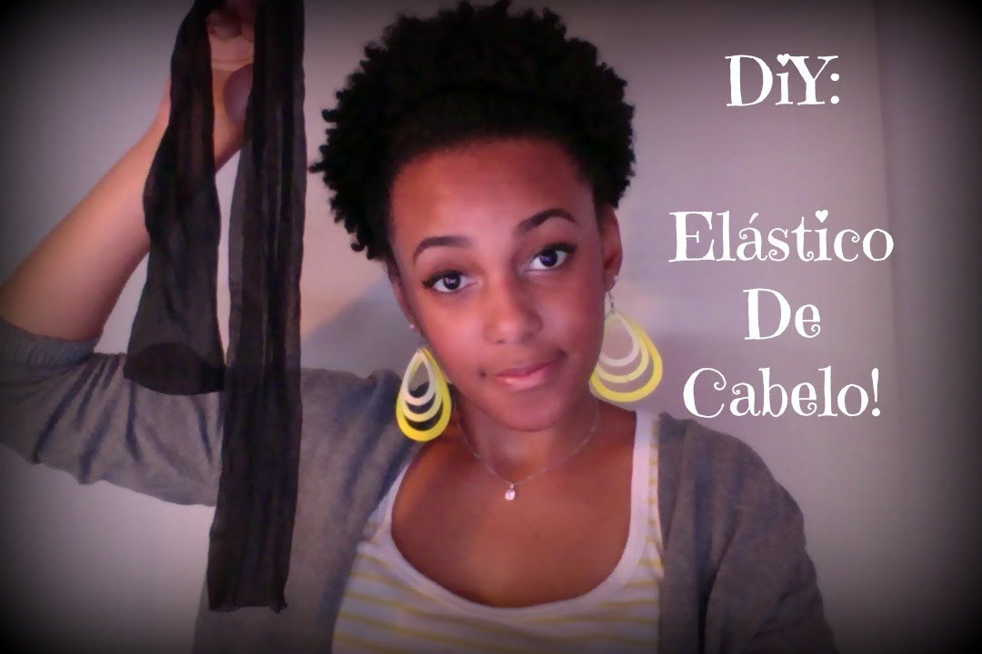 ✄Elástico de cabelo feito em casa + Penteado AfroPuff p/ cabelo crespo curto