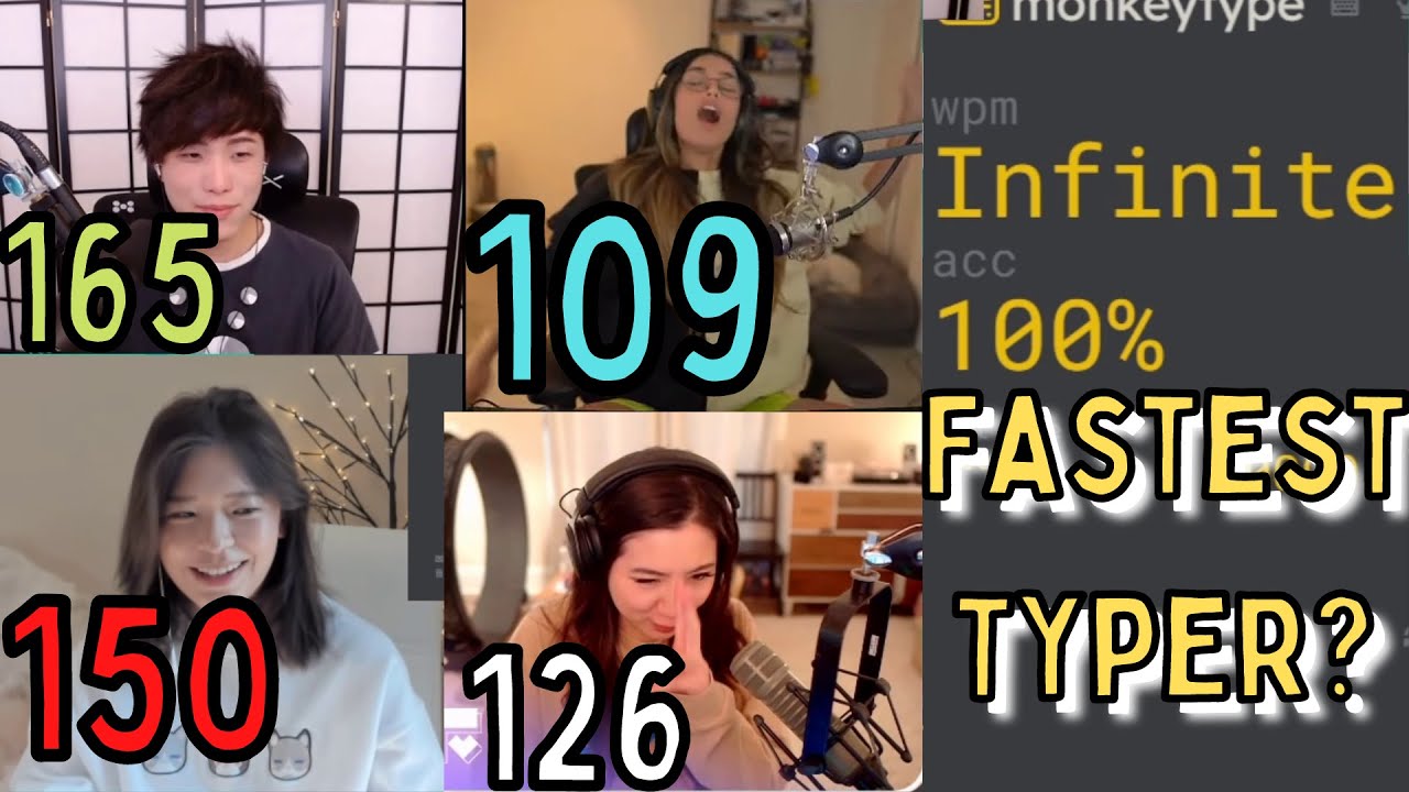 Fastest Typer Among Sykkuno, Valkyrae, Miyoung And Fuslie. * GONE WRONG *