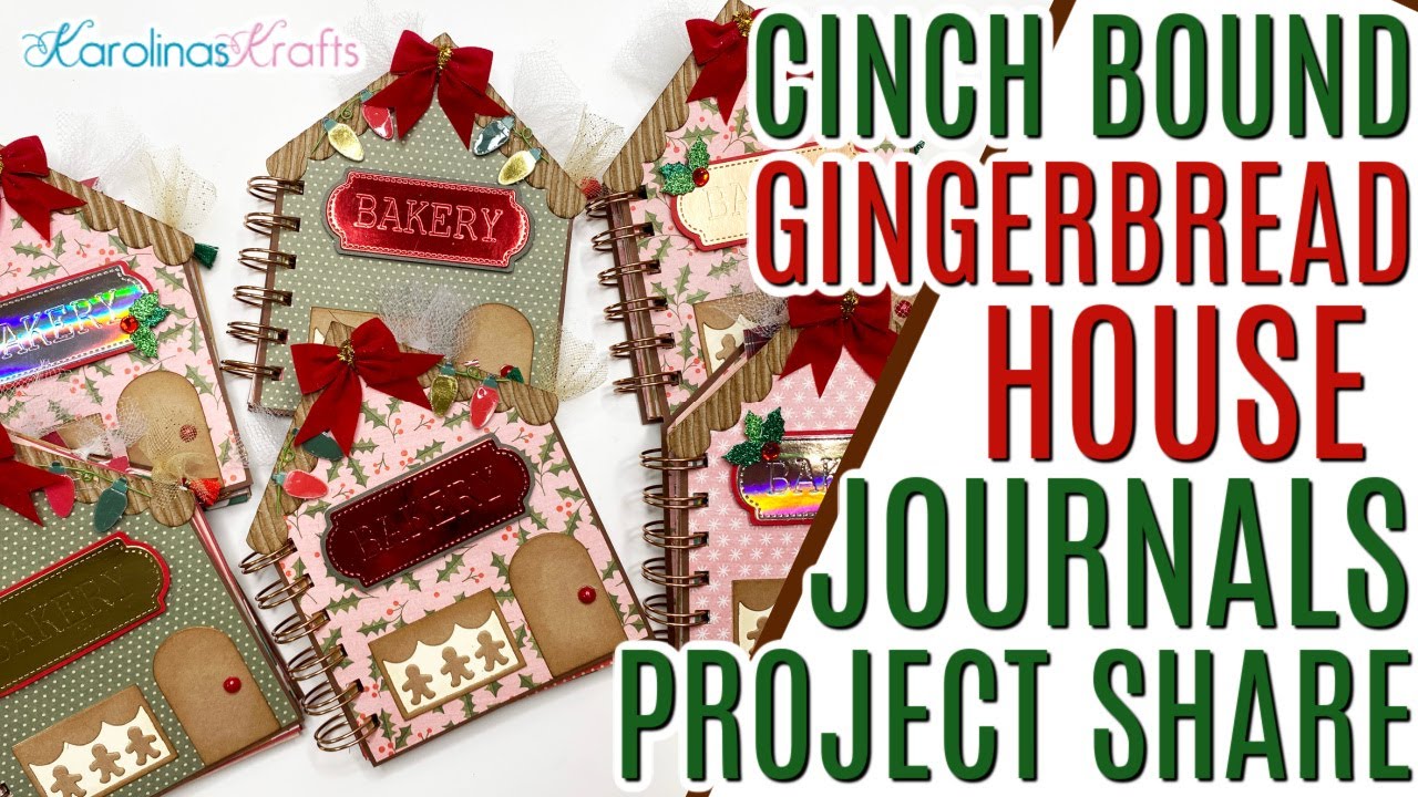 Christmas Journal Notebooks Project Share, Shaped Gingerbread House Journals, Notebook Ideas