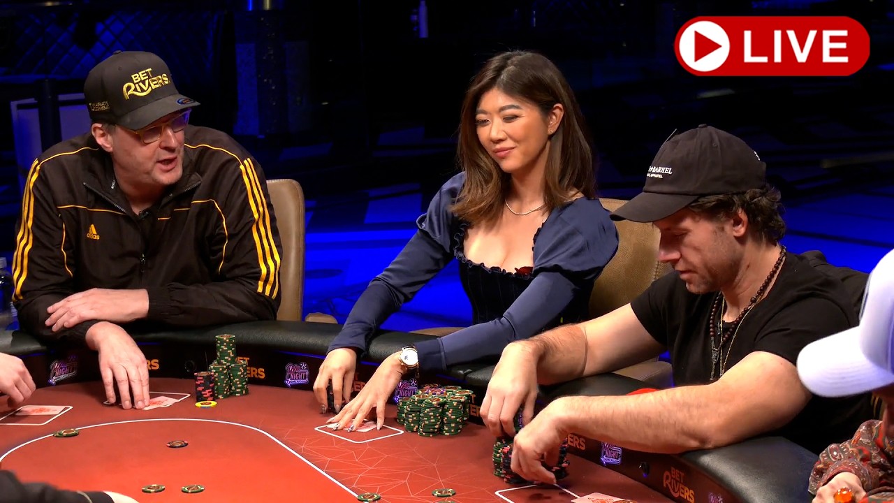 Jennifer Tilly, Erick Lindgren, Xuan Liu, Jungle, Hellmuth, Kelly Minkin - Livestream Cash Game ♦️