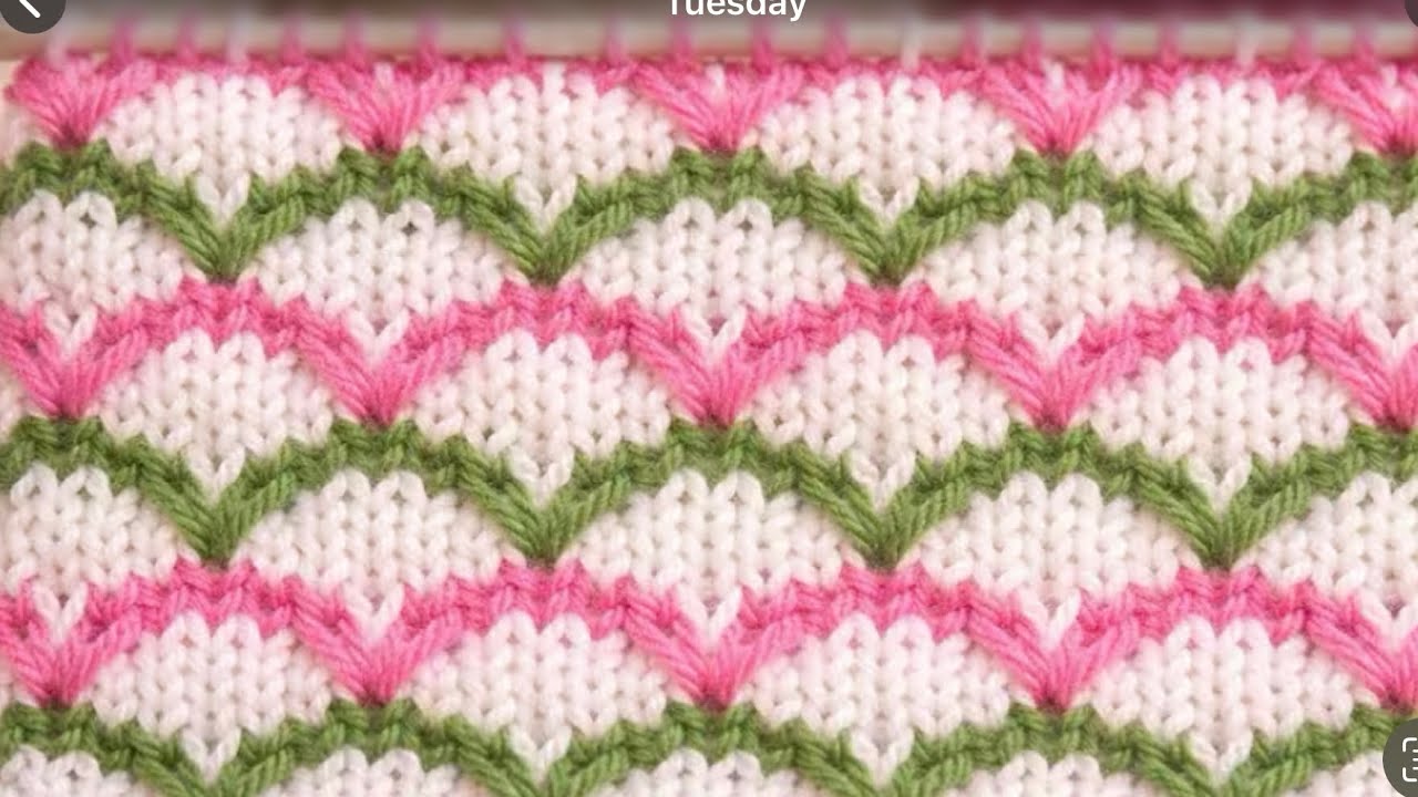 दो रंगों का लाजवाब और आसानी से बनाने बाला डिज़ाइन /Two colour knitting pattern