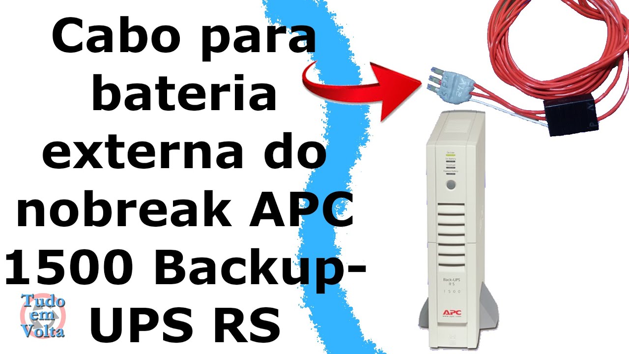 Conector para cabo de bateria externa Nobreak APC Backup-ups 1500 Como montar ligar bateria externa