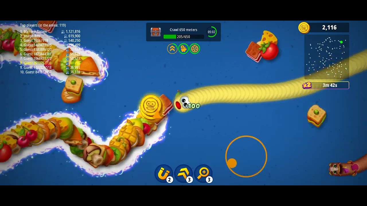 #Wormszons.io  #saamp wala game #2 #magic_slither_snake_gameplay#worms_zone_magic_slither_snake