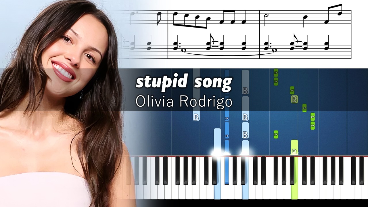 Olivia Rodrigo - stupid song - Piano Tutorial with Sheet Music