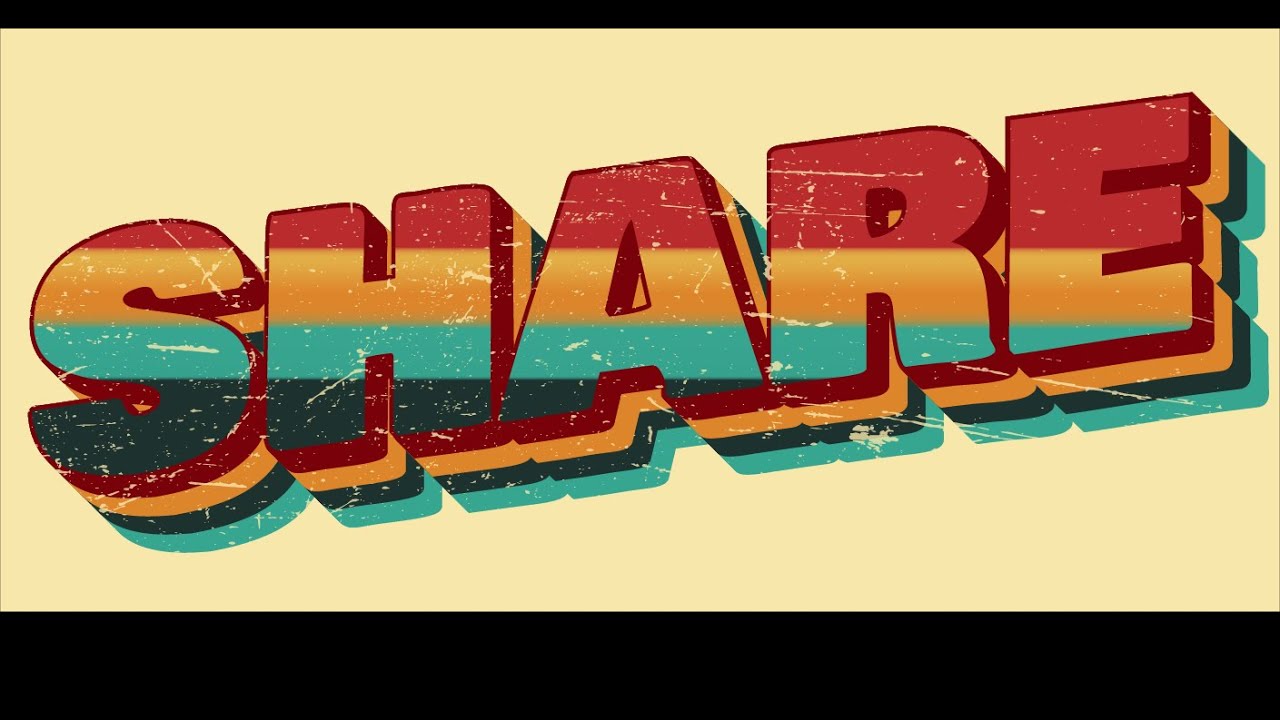 3D Retro Striped Text Effect Illustrator Tutorial Vintage Style Text