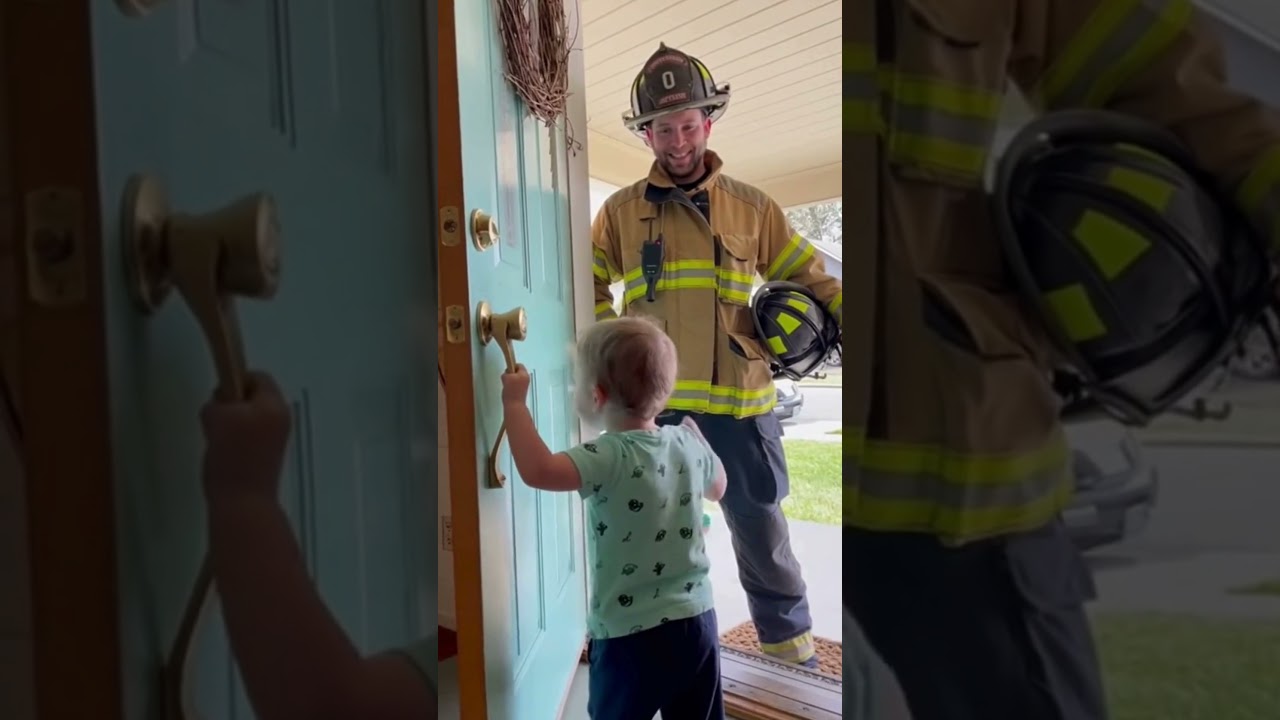 Baby Didn’t Recognize Her Firefighter Dad 😆” 