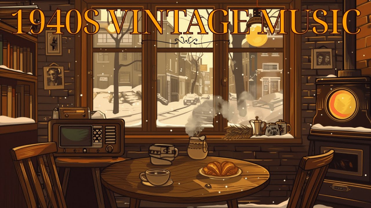 I Stayed Here for 3 Hours ☕ A Cozy Winter Café with Soft 1940s Music
