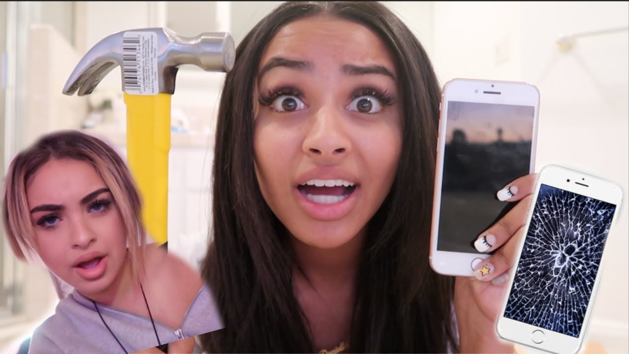 destroying my little sisters iphone and buying her the new iphone 11 (big freakout) ft. oops