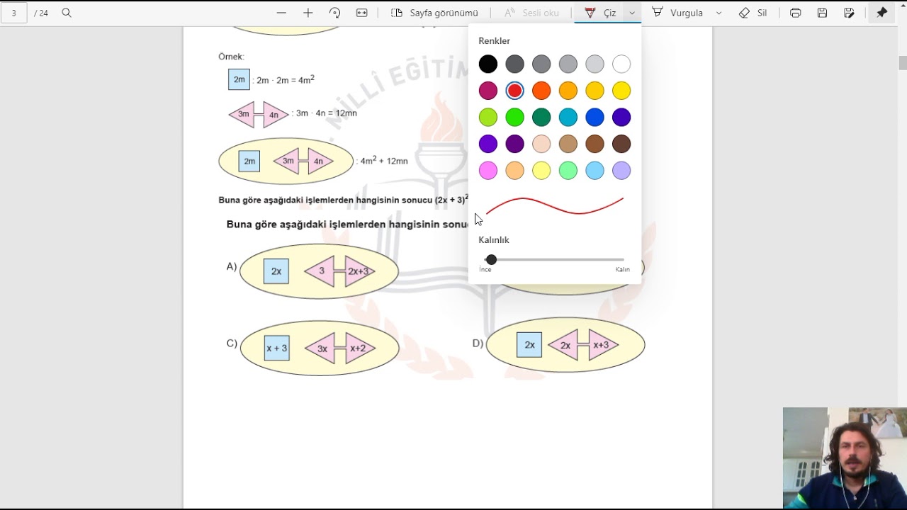 Cebirsel İfadeler Örnek Sorular Çözümü 1