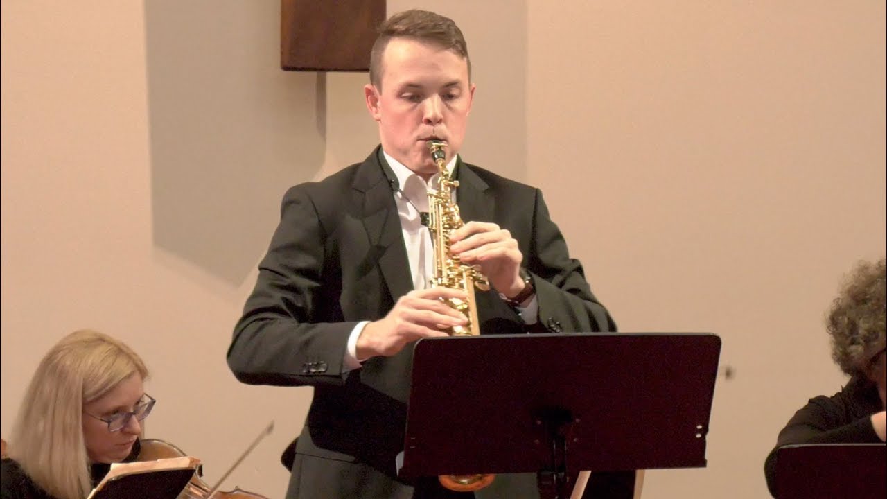 Justin Kenealy plays Bach Violin Concerto No.2 in E major on soprano saxophone