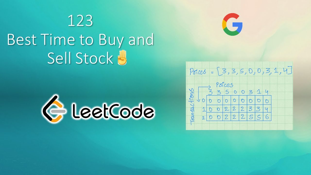 Best Time to Buy and Sell Stock III | Dynamic Programming | Python | LeetCode 123