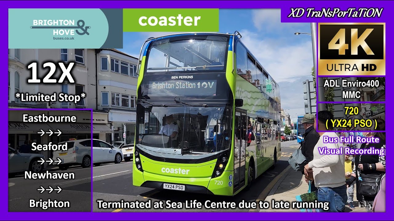 [Brighton & Hove] 12X ~ Eastbourne, Cornfield Road ➝ Brighton, Sea Life Centre【4K UW】
