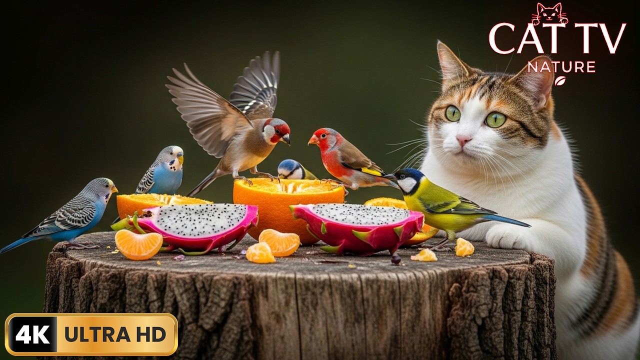 Cat TV For Cats To Watch 😺 Nonstop Birds, Chipmunks And Squirrels 4K HDR 60FPS | Cat TV Nature