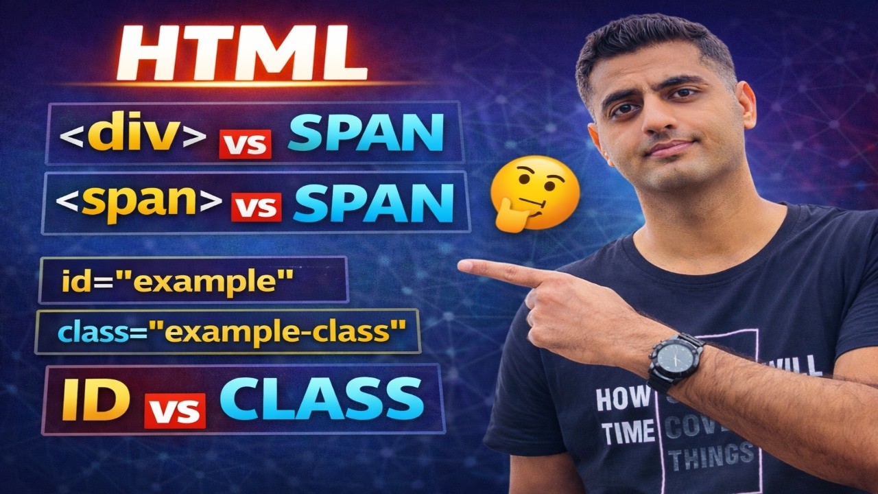 HTML Div vs Span | ID vs Class Explained Clearly | Full Stack Web Dev (Lecture #5)