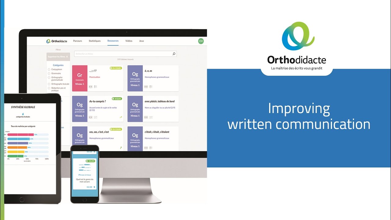 Improving written skills with Orthodidacte - E-learning