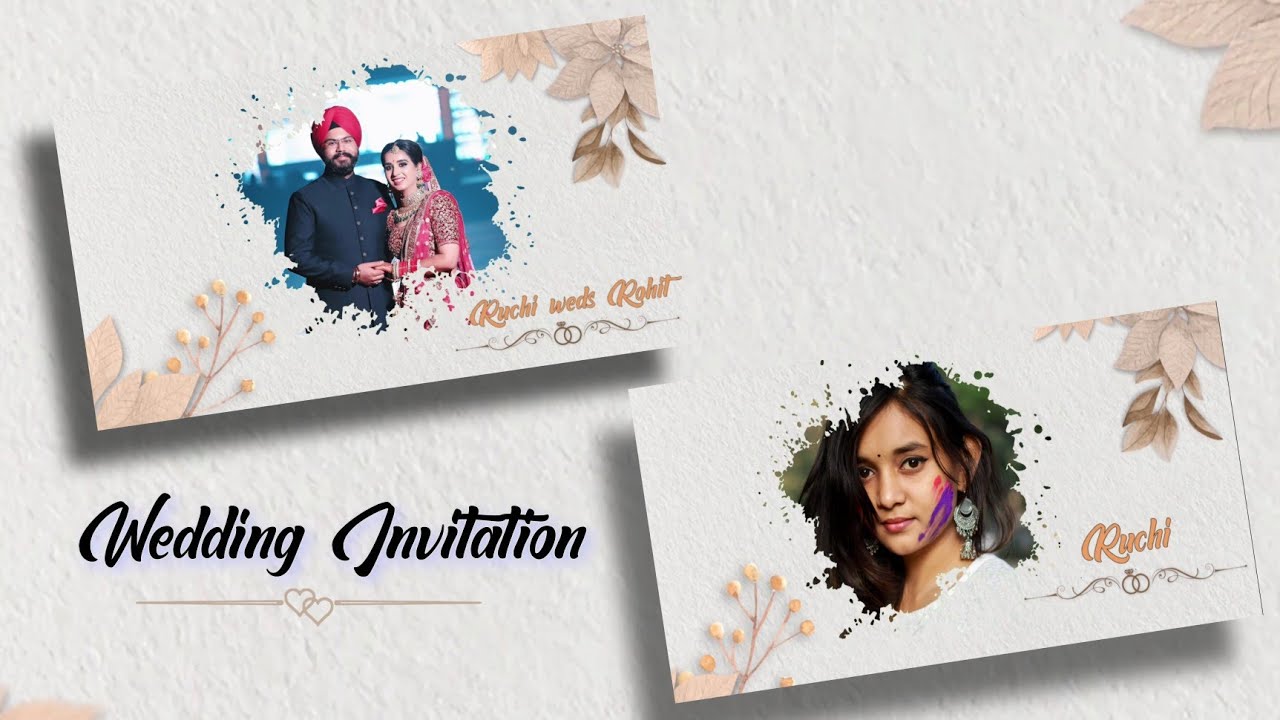 How to Make a wedding invitation Video tutorial | Floral wedding invitation card in Kinemaster.