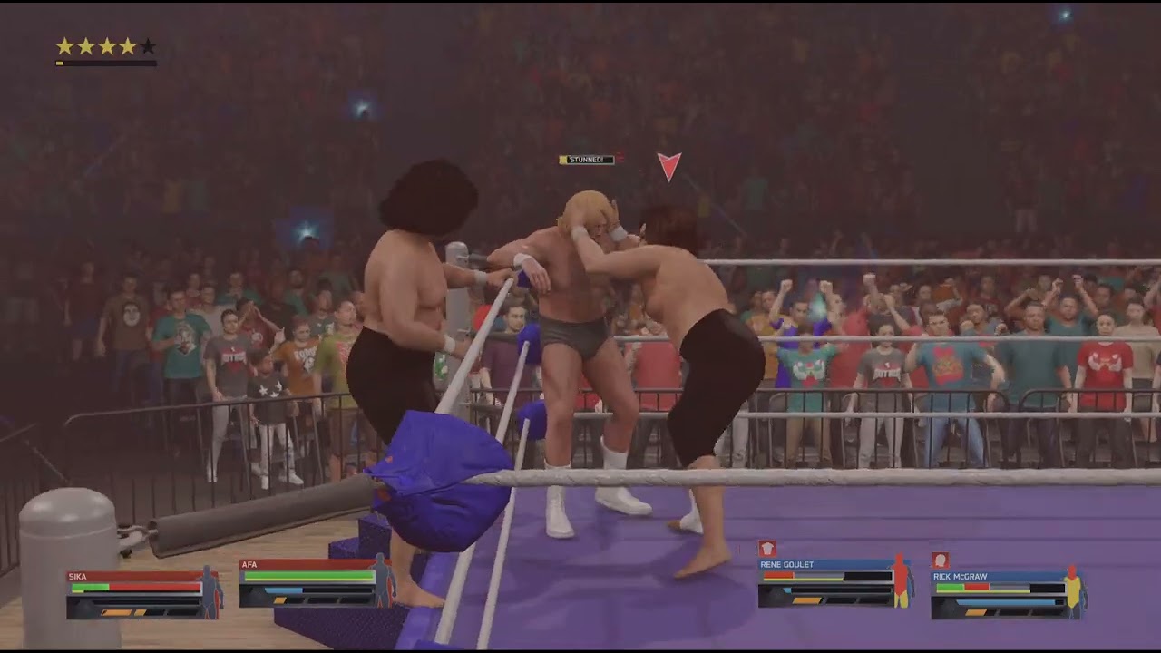 The Wild Samoans vs Rene Goulet and Rick McGraw for the tag team titles 8/7/1980