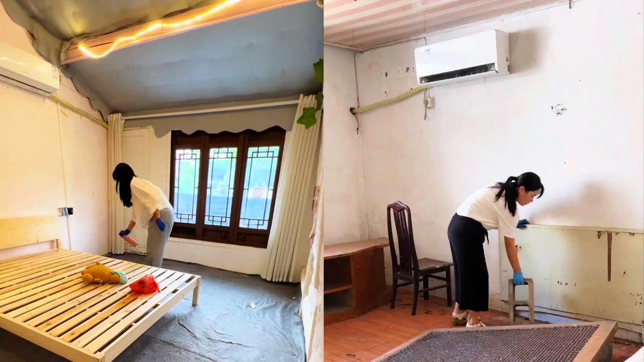 A poor mother rented a dilapidated house by the river and decorated it