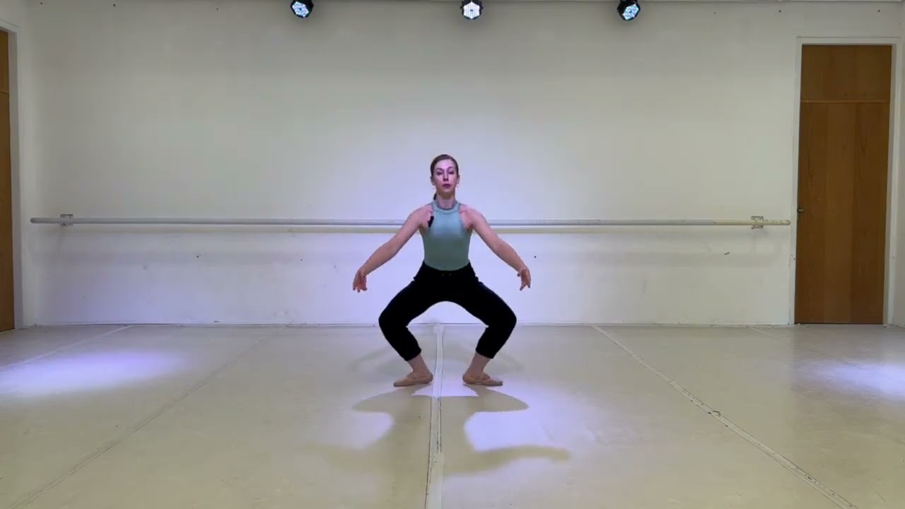 Pas echappé na II posição en tournant em ¼ volta