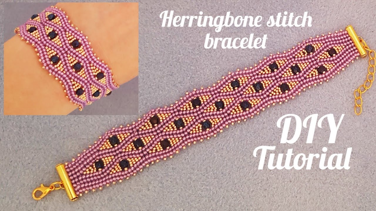 Wave bracelet/Winding bracelet/Herringbone stitch/Easy jewelry making at home/Diy Beading
