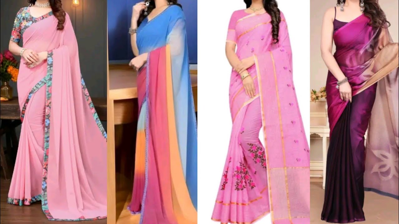 Women's Navy Blue Soft Chiffon Saree || chiffon Saree || new fancy sarees || @AllShoppingLinks