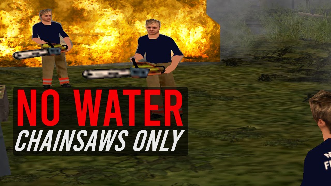 Firefighting with just 4 chainsaws!   Lampeter Mod Emergency 4
