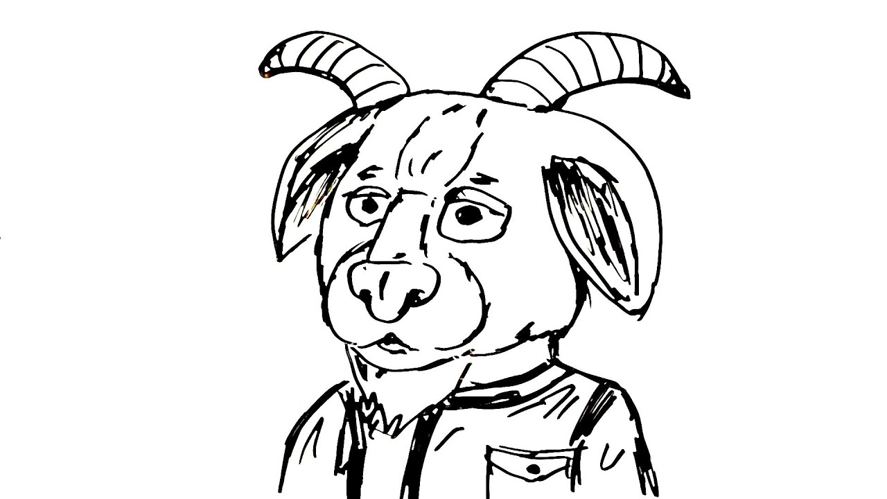 How To Draw A Cartoon Goat