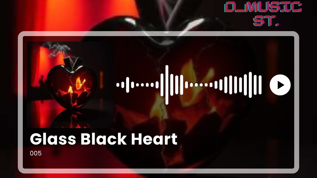 Glass Black Heart