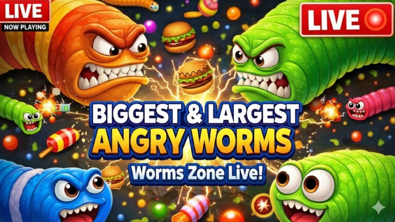 🔥 Worms Zone.io Live Stream 🔴🐍 | Eating Everything 🍔🍎 | Non-Stop Fun 🎮😂