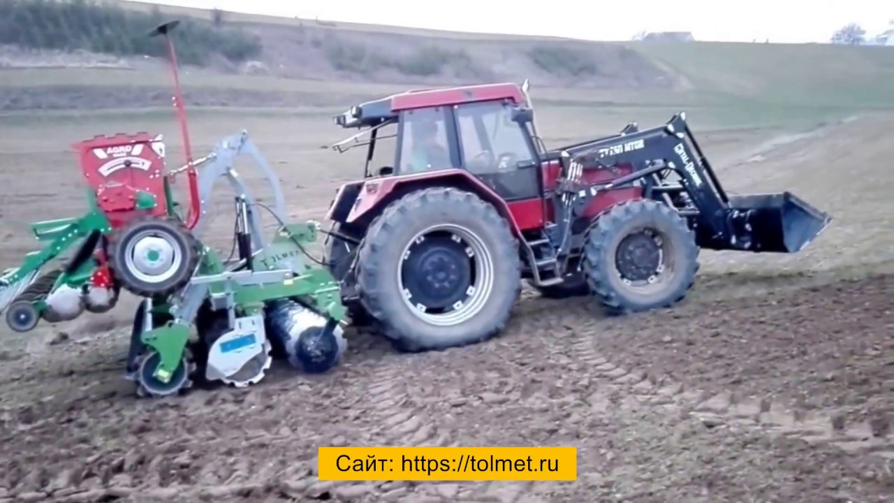 Дисковая борона TOLMET TYTAN 300 + сеялка. Демонстрация работы.