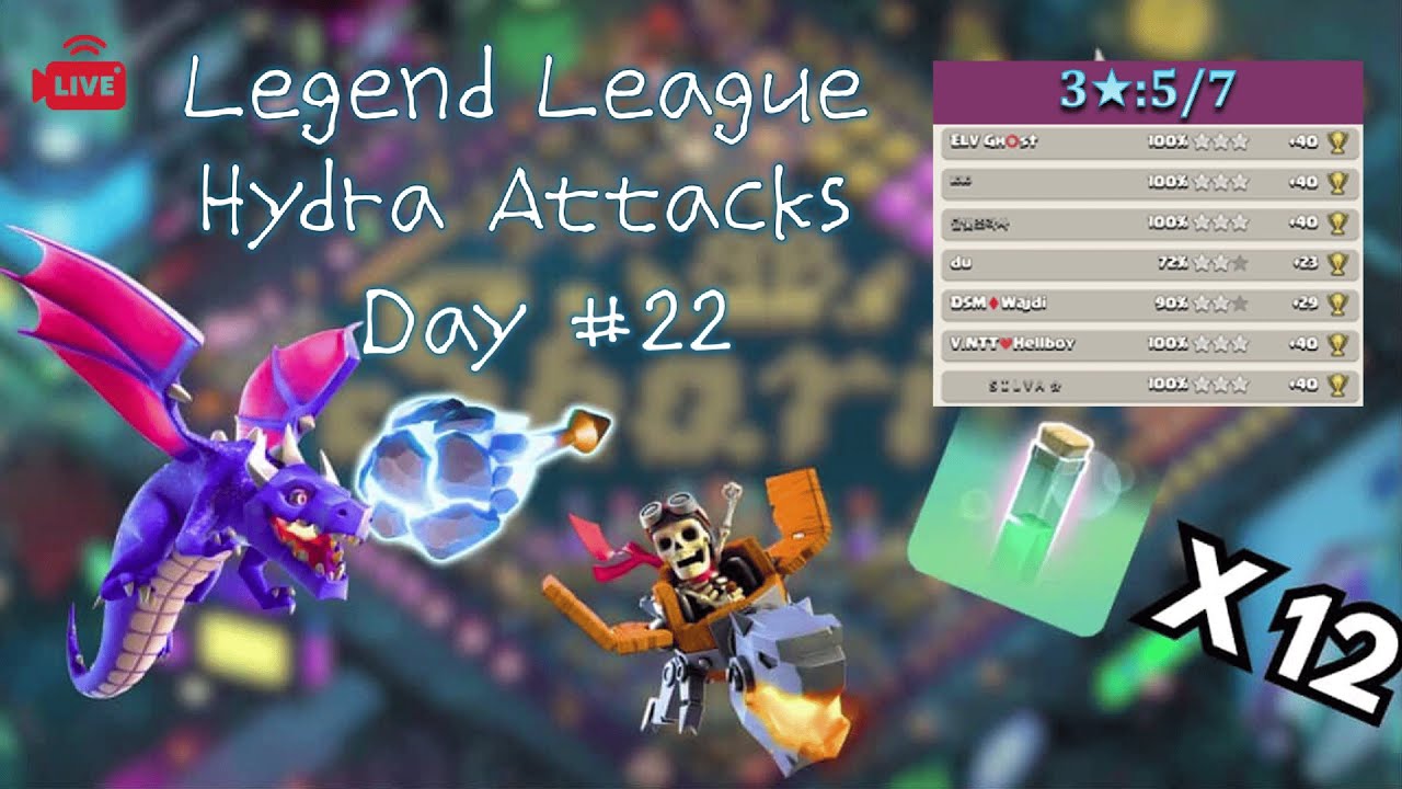 Live Legend League Attacks October Day 22 Meteor Hydra With Army Link