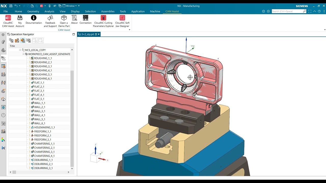 CAM Assist lập trình tự động chương trình (3+2) Axis gia công 5 trục trên Siemens NX.