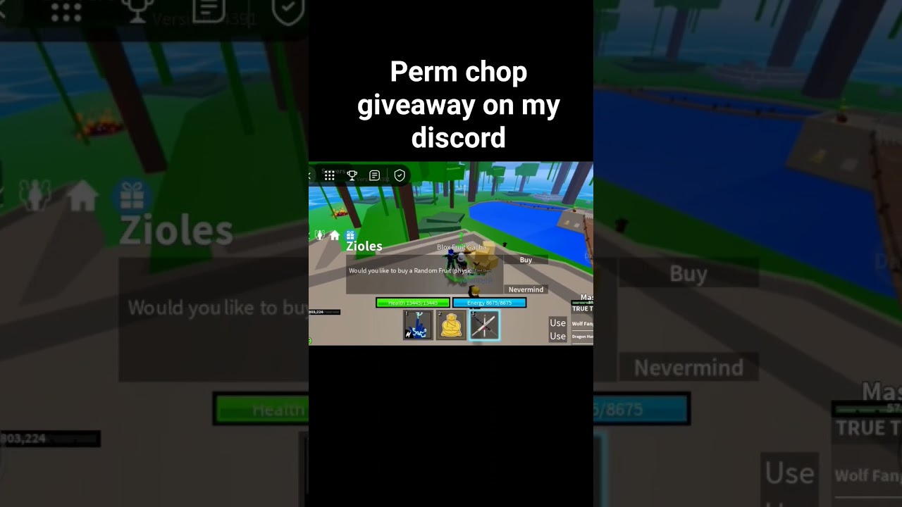perm chop giveaway on my discord link in comments ends 1 December #bloxfruts #roblox #giveaway