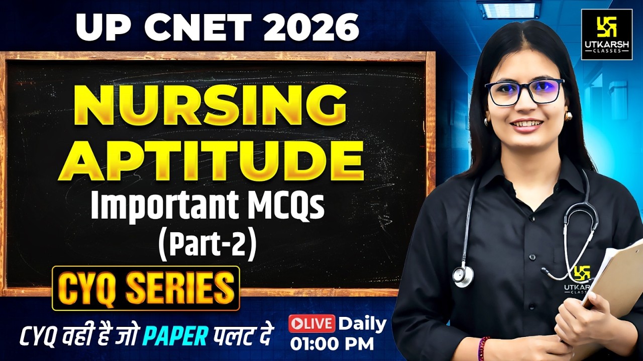 Nursing Aptitude #38 | Important MCQs Part 2 | UP CNET Exam 2026 | Asha Ma'am