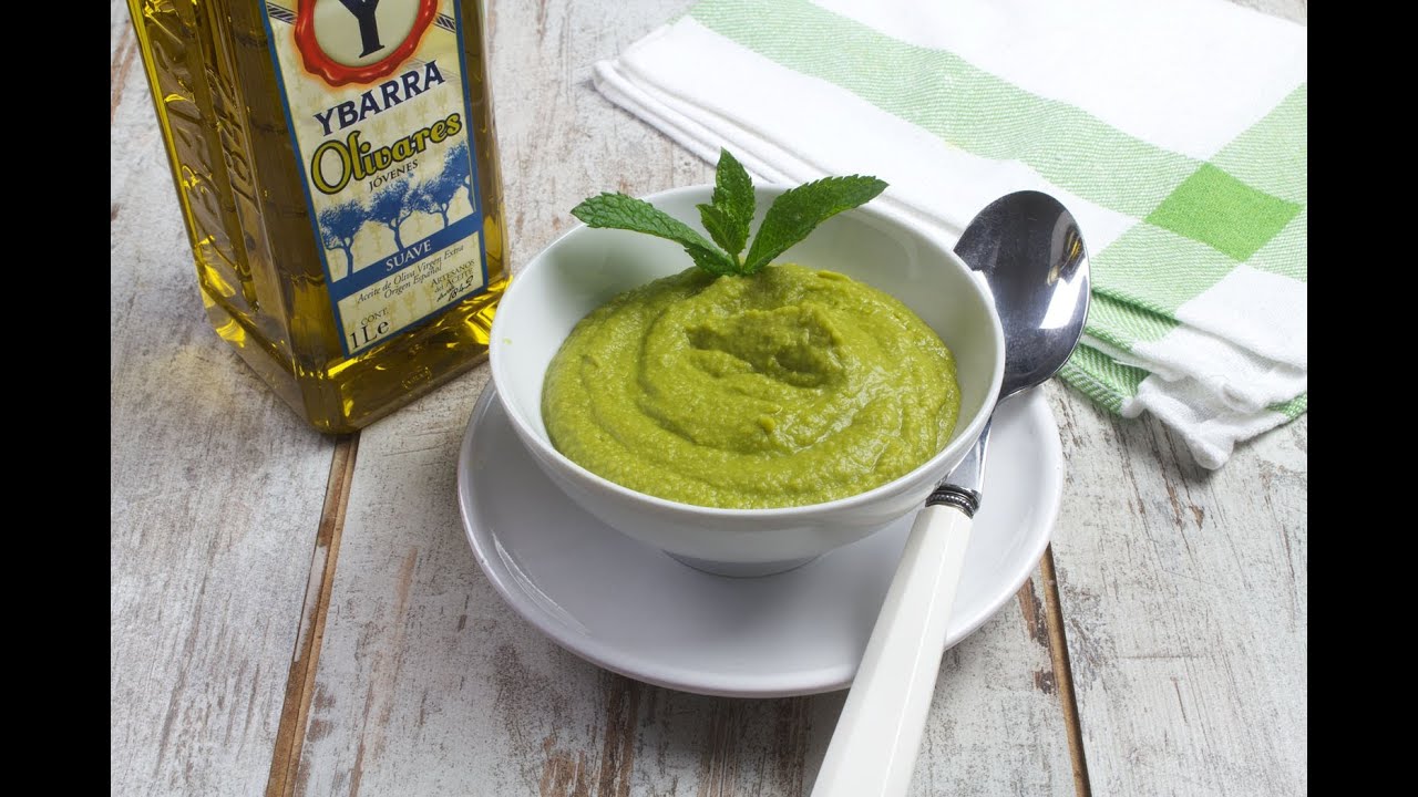 Exquisita Crema de Guisantes con Hierbabuena y AOVE Ybarra