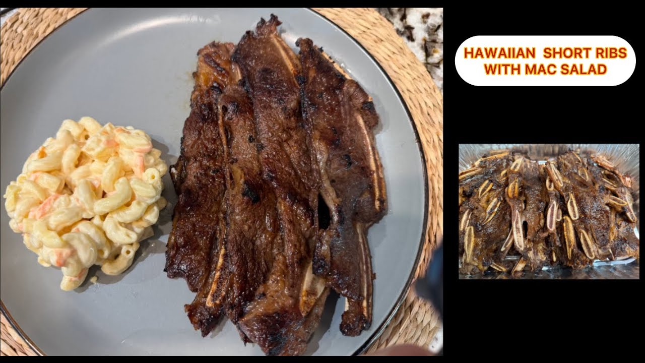 THE ULTIMATE HAWAIIAN PLATE LUNCH | SHORT RIBS + MAC SALAD #shorts