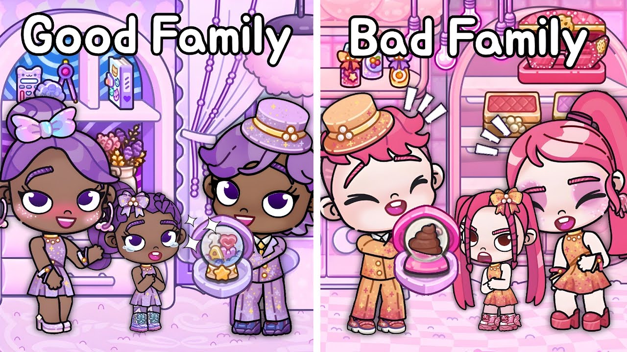 Good Family Vs Bad Family Night Routine 😇😈 | Avatar World Roleplay | Pazu