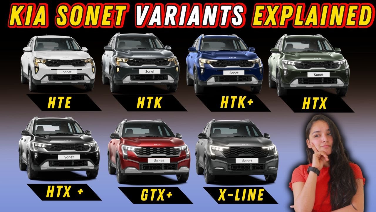 Kia Sonet ALL VARIANTS with Price in detail - kia Sonet Base to Top HTE HTK HTK+ HTX HTX+ GTX+