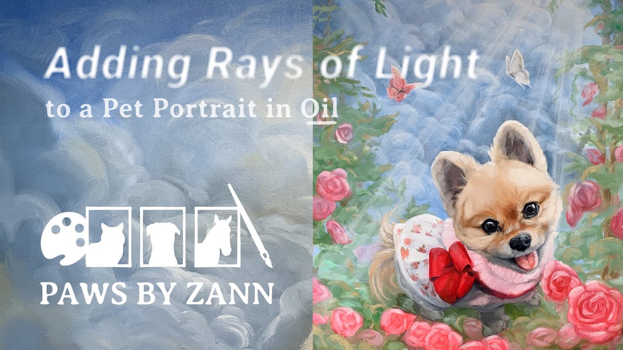 How to Add Atmospheric Beams of Sun Light to a Pet Portrait Painting in Oil
